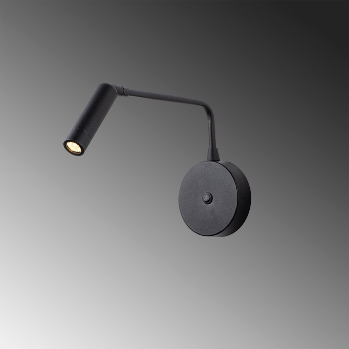 Opviq Lámpara de pared negra con cuerpo metálico